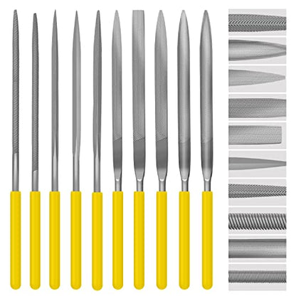 Needle File Set, 10 Pieces Hand Metal Files - color: Yellow-10pcs