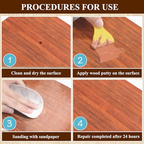 Walnut Wood Filler, 9.87oz Wood Putty, Paintable Stainable Repair Putty - color: Walnut