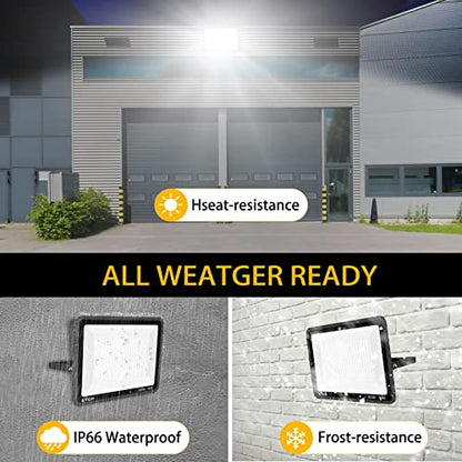 XYCN 300W LED Flood Light (2000W Equivalent), Super Bright 42,500LM 5000K Daylight IP66 Waterproof Security Outdoor LED Arena Lights Commercial Lighting Floodlight for Backyard|Court|Stadium|Yard - color: 300W led flood light
