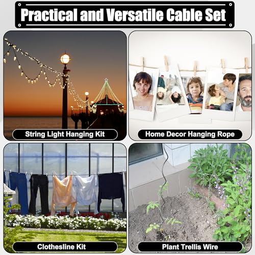 2 Set Anti-Sag Gate Kits for Wooden Fence, Anglecai Gate Support Cable Kit