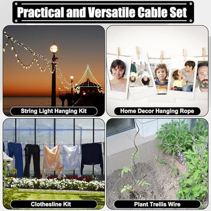 2 Set Anti-Sag Gate Kits for Wooden Fence, Anglecai Gate Support Cable Kit