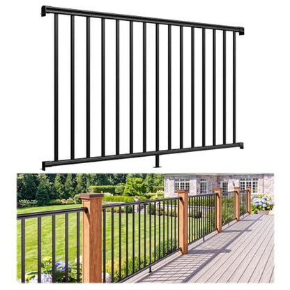 Egadis 1 Pack 42 in x 6 ft Aluminum Porch and Deck Railing Kit Without Post - color: Level 6ft - 1 Panel