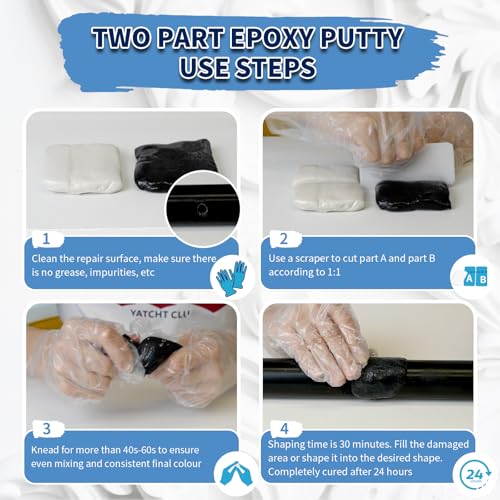 Epoxy Putty, Endhokn 10.5oz/300g Black Putty Stick Fix Leaks, Cracks and Fill Holes, Sculpting, Modeling, Epoxy Sculpt Clay for Metal, Ceramics, Plastic, Wood, Tile, Concrete