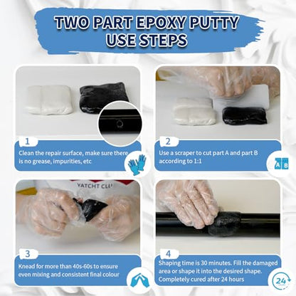 Epoxy Putty, Endhokn 10.5oz/300g Black Putty Stick Fix Leaks, Cracks and Fill Holes, Sculpting, Modeling, Epoxy Sculpt Clay for Metal, Ceramics, Plastic, Wood, Tile, Concrete