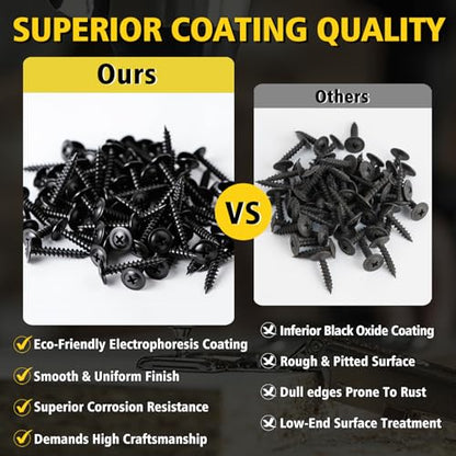 Truss Head Wood Screws #8 x 2 Inch, 50PCS, FIXLINK Self Tapping Screws - color: Black, size: #8 x 2"