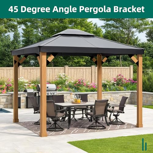 12 PCS 45-Degree Angle Pergola Bracket Angle Support Bracket Pergola Brace