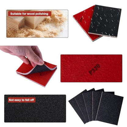 22 Pcs Sanding Sponge 600 Grit Sandpaper Assortment, Washable & Reusable Sanding Blocks for Wood, Metal, Drywall, Glazing, Wet Dry Sandpaper for Smooth Finishing - size: 600 Grit