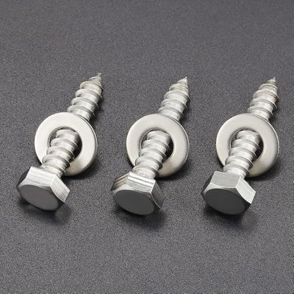 20-Sets 1/4 x 1-1/2" Hex Head Lag Screws & Flat Washers, Heavy Duty Lag Wood Screws, 304 Stainless Steel (18-8), 1/4" Bolt - size: 1/4 x 1-1/2