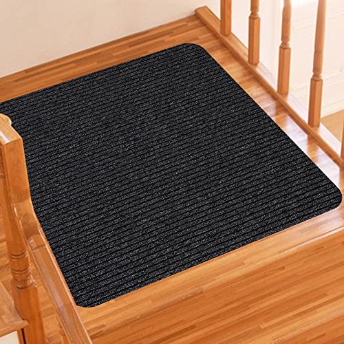 Stair Treads for Wooden Steps, Non-Slip Stair Runner Indoor Outdoor Stair Tread Landing Mats Covers Pads, 31" x 31"Matching Staircase Step Runner for Elders, Kids and Pets (31" X 31", Black) - color: Black, size: 1 Piece (31" x 31")