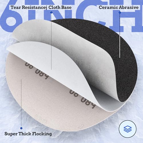 6 Inch Sanding Discs 400 Grit Random Orbit Sander Sandpaper - style: No Hole-Black