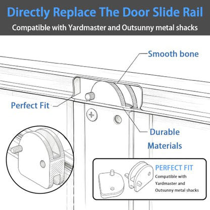 Metal Shed Replacement Door Slides 4-Pack