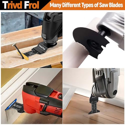 Trivd Frol 121 PCS Oscillating Saw Blades, Multitool Blades with Sandpaper