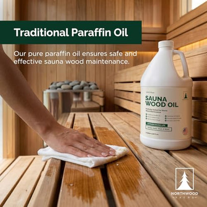 Northwood Sauna - Sauna Wood Oil - 100% Pure Paraffin Oil - Traditional Sauna Sealer - 1 Gallon (128 Fl Oz) - size: 1 Gallon (128 Fl Oz)