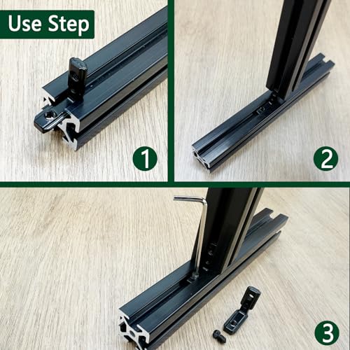 30Sets 2020 Aluminum Extrusion Hardware Connectors with Screws&Wrench, 30Pcs Black 2020 Corner Bracket with 62Pcs T Nuts for 8020 2040 2020 T Slot Extruded Aluminum Rail - style: 30 Set 20 Series Bracket Black