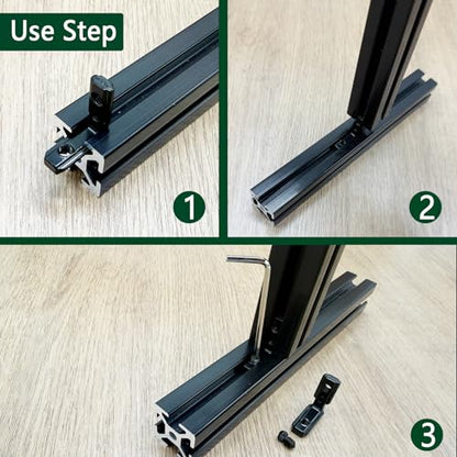 30Sets 2020 Aluminum Extrusion Hardware Connectors with Screws&Wrench, 30Pcs Black 2020 Corner Bracket with 62Pcs T Nuts for 8020 2040 2020 T Slot Extruded Aluminum Rail - style: 30 Set 20 Series Bracket Black