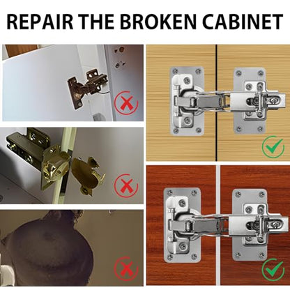 TamBee Cabinet Hinge Repair Plate Kit, 12Pcs Hinges Repair Fixing Plates - size: Fix Plates