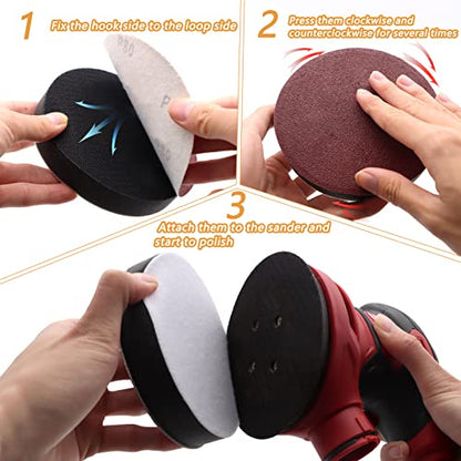 3 Pack 5 Inch Interface Pads - Foam Sanding Pads for Orbital Sander - size: 5 inch - 3 Pack