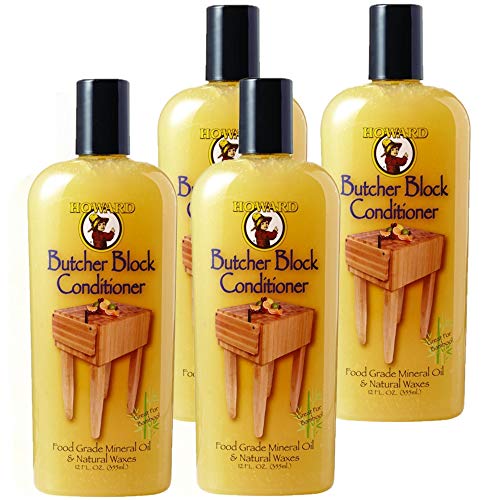 Howard BBC012 12 Oz Butcher Block Conditioner (4 Pack) - size: 12 Ounce (Pack of 4)
