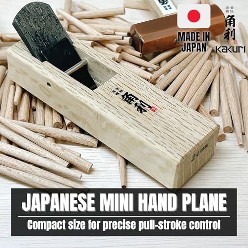 KAKURI Mini Hand Plane for Wood 24mm [Flat Sole] - Japanese Small Block Plane Tool for Woodworking, Chamfering, Smoothing - 4.8 x 1.4 x 1.5 Inches, Made in Japan