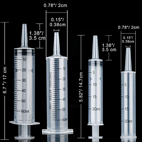 Boao 10 Pack Plastic Syringes Without Needle Epoxy Resin 20 ml,60 ml - size: 20 ML, 60 ML