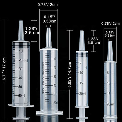 Boao 10 Pack Plastic Syringes Without Needle Epoxy Resin 20 ml,60 ml - size: 20 ML, 60 ML