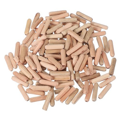 MECCANIXITY Wooden Dowel Pins 3/16" x 3/4" (5mm x 20mm) Straight Dowel Rods Wood Fluted Dowels Rods for Crafts Furniture DIY Hardwood Count 200 - size: 3/16" x 3/4"