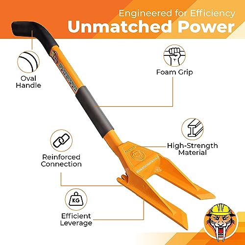 30” Demolition Pry Bar & Crowbar – Oval Handle Wrecking Bar for Ceiling & Wall Demo – Heavy Duty Nail Puller Tool for Contractors, Firefighters & Home Renovations - size: 30" Oval
