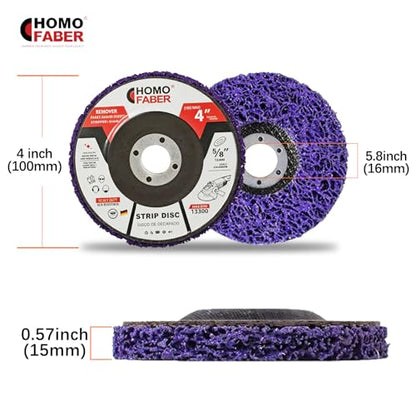 HOMO FABER 12 Pack 4" Strip Discs for Angle Grinder, 5/8" Arbor - style: 4-inch