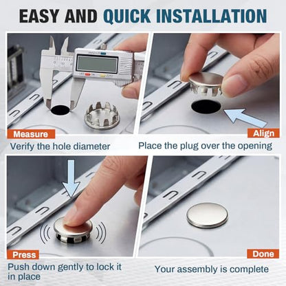 Hicarer 15 Pack Fit 1"(25.4mm) Hole Metal Hole Plugs - color: Silver, size: 1 Inch (25.4 Mm)