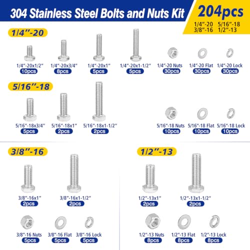 1139Pcs Nut Washer Assortment Kit 1/4-20~1/2-13 - color: Gold-1139PCS Metri& SAE Hex Bolt