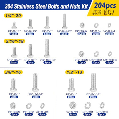1139Pcs Nut Washer Assortment Kit 1/4-20~1/2-13 - color: Gold-1139PCS Metri& SAE Hex Bolt
