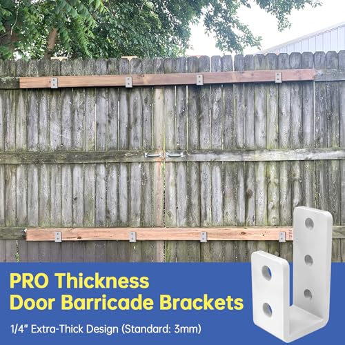 Heavy-Duty 2x4 Door Barricade Brackets 1/4" U-Shaped Hook Brackets - color: 2 pack-6MM (PRO)