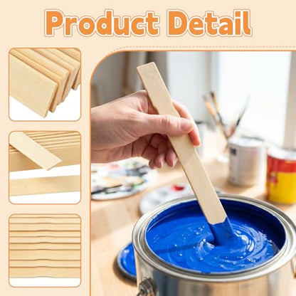 80 Pack 12 Inch Wooden Paint Stir Sticks, Multi-Purpose Paint Stirrers