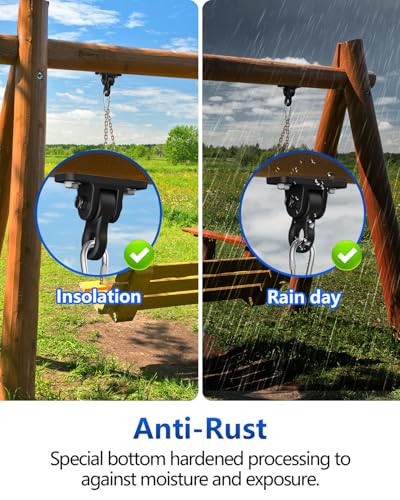 Heavy Duty Swing Hangers, Indoor-Outdoor Hooks, 2-Pack - color: 2 Pack Black