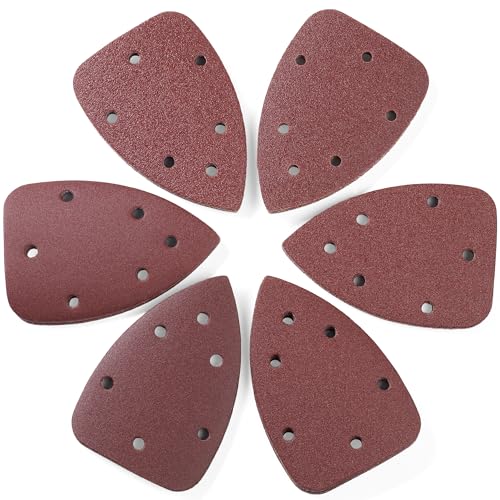 36 PCS Mouse Sander Sandpapers 6 Hole Detail Sander Sanding Disc - style: 6 hole 36PCS 6 each of (60/80/100/120/180/240) Grit