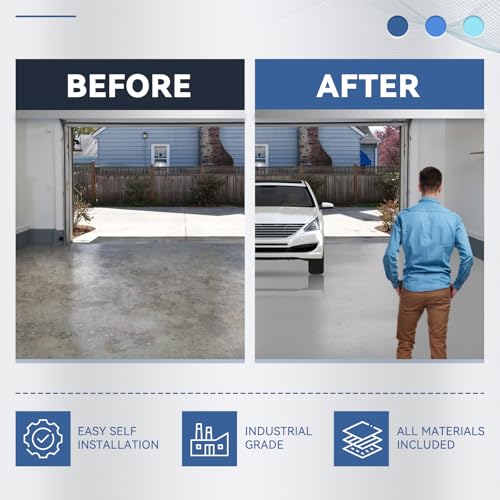 DWIL Garage Floor Epoxy Kit – Light Gray, 250sqft for Concrete - size: With primer
