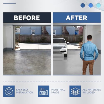 DWIL Garage Floor Epoxy Kit – Light Gray, 250sqft for Concrete - size: With primer