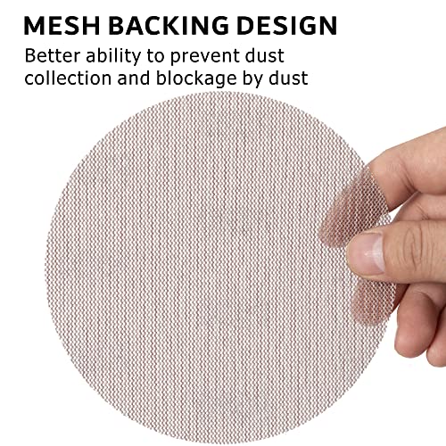 180GRIT 50pcs 5-Inch Mesh Abrasive Sanding Discs Hook & Loop Sandpaper, Dust Free Anti-Blocking Net Sandpaper Sheets for Auto Body, Wood, Drywall, Metal - style: P180 - 5 inch