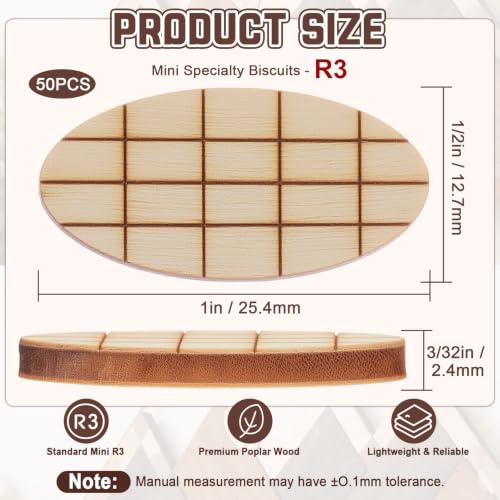 Teenyyou 50 Pcs Compatible with R3 Mini Joiner Biscuits for Mini Joiner - size: Compatible with R3