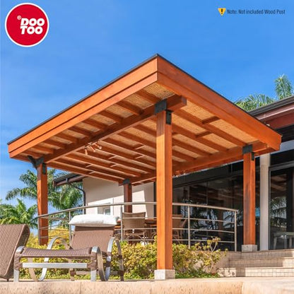 Stainless Steel Pergola Brackets, 4x6(Actual Post/5.5"x5.5" Beams/3.5"x5.5") Post to Beam Bracket, Heavy Duty Post Cap Tie Bracket for Gazebos, Decks and Porches(2pcs-Black) - size: 4x6 (Actual Post 5.5"x5.5", Beams 3.5"x5.5")