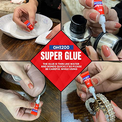 1 Gram (Pack of 24) Single Use Super Glue All Purpose - Superglue - Ca Glue Thick & Strong Adhesive for DIY Craft, Ceramics, Frame, Leather, Metal Etc - style: 1 Gram x 24 PCs Super Glue