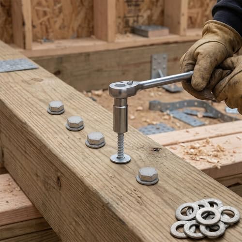 Tandefio 80 Pack 1/2'' X 6'' Lag Screw Bolts with Washer Galvanized - size: 1/2'' X 6''