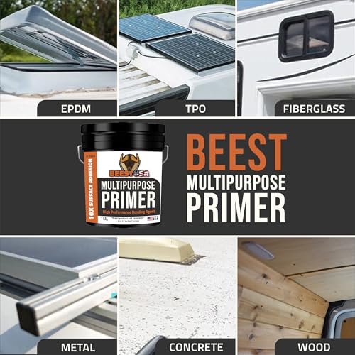BEEST RV Roof Repair Kit Includes: Roof Coating 5G, EPDM Primer 1G, RV Cleaner 32 Oz, Non-Sag Lap sealant, Self-Leveling Lap Sealant, Seam Roller, Seam Tape & Gloves| Repair & Maintenance Bundle - style: 5G-RV-Roof Kit