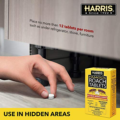 Harris Roach Tablets, Boric Acid Roach Killer with Lure for Insects (4oz, 96 Tablets) - size: 4 oz