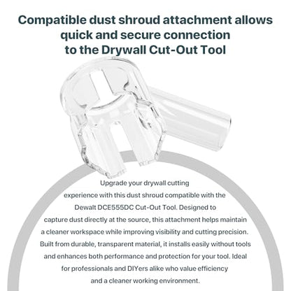 Replacement Dust Shroud for DCE555DC Drywall Cut-Out Tool – Heavy-Duty Dust Cover for Cleaner, Safer Cutting