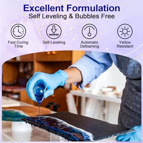 JANCHUN Crystal Clear Epoxy Resin Kit 16oz, Bubble-Free, Anti-Yellowing, Self Leveling Easy Mix 1:1 Coating and Casting Resin for Table Top, Molds, Tumbler Crafts, Painting, Jewelry, DIY Gifts - size: 16 fl oz