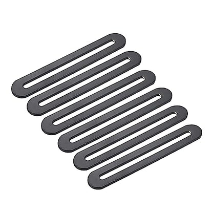 Xiaoyztan 4.3 Inch Stainless Flat Brace Adjustable Support 6 Pcs - color: Black, size: Medium