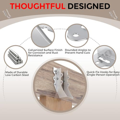 25 Pcs 2x6 Joist Hangers,18 Gauge Metal Face Mount Joist Hangers, Lu26 Joist Hanger Galvanized, Hurricane Ties for Rafter, Rafter Brackets 2x6 for Deck,Floor,Roof Overhang and Ceiling Joist - size: 25 Pcs 2x6 Joist Hanger, style: Silver