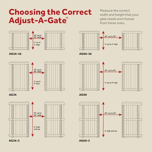 Adjust-A-Gate Steel Frame Gate Building Kit, 36"-60 Inch Wide Opening (2 Pack) - size: 36"-60" wide openings, 5'-6' high