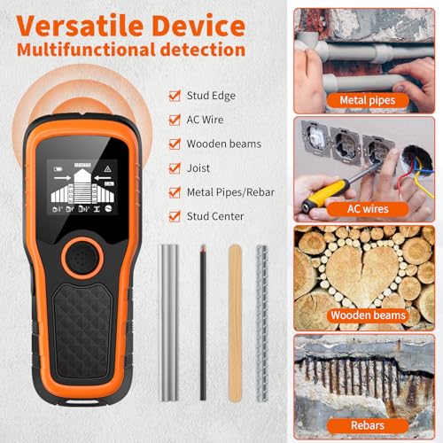 Stud Finder Wall Scanner, Advanced 5-in-1 Detector, Orange